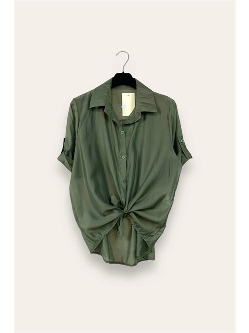Camicia in tencel LOVEme | CA-12589/Verde Militare